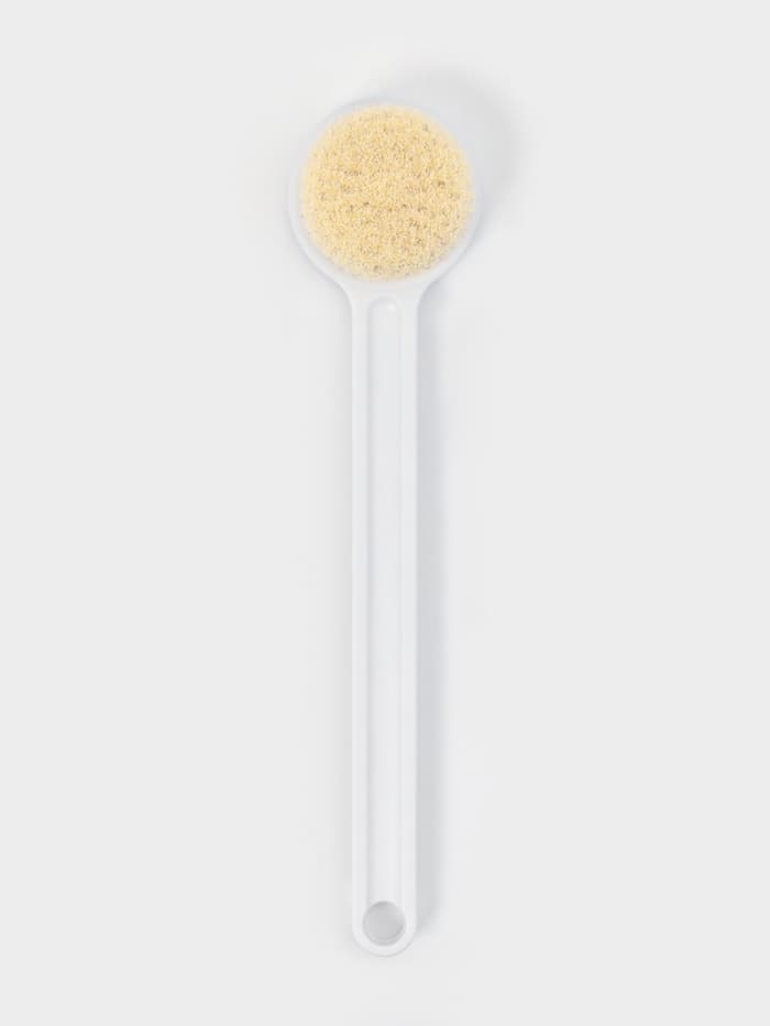 Щётка банная на ручке Доляна, массажёр, 35×7 см, белая