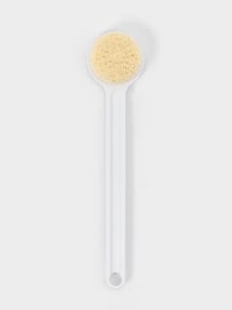 Щётка банная на ручке Доляна, массажёр, 35×7 см, белая