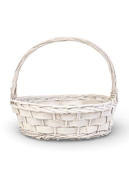 Корзина плетёная для хранения Alba, с ручкой, белая, набор 2 шт.