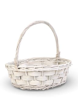 Корзина плетёная для хранения Alba, с ручкой, белая, набор 2 шт.