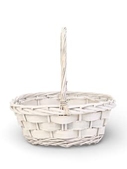 Корзина плетёная для хранения Alba, с ручкой, белая, набор 2 шт.