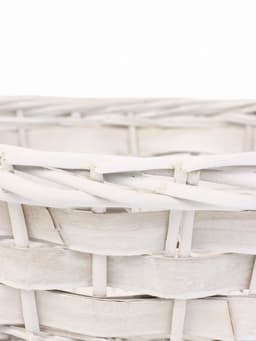 Корзина плетёная для хранения Alba, с ручкой, белая, набор 2 шт.