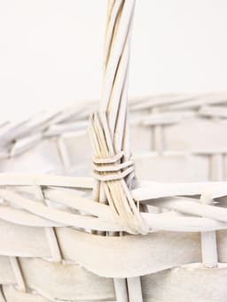 Корзина плетёная для хранения Alba, с ручкой, белая, набор 2 шт.