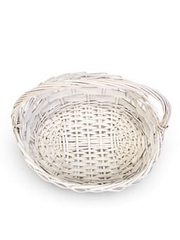 Корзина плетёная для хранения Alba, с ручкой, белая, набор 2 шт.