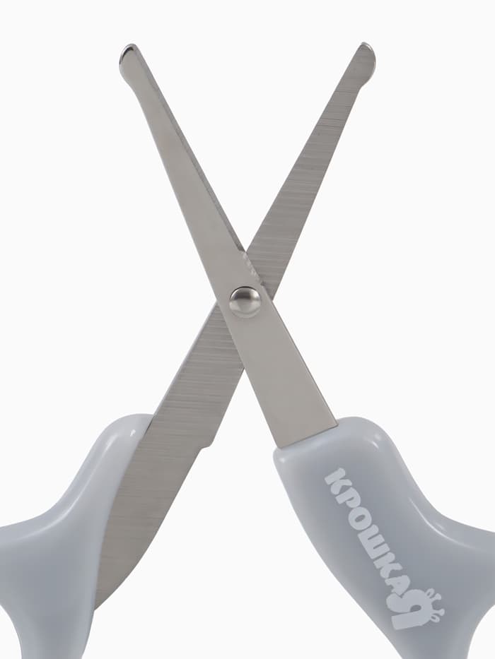 Ножницы маникюрные, детские, закругленные кончики, Крошка Я, серый