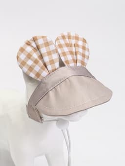 Панама для животных, размер S, ОГ 31 см, высота 8.5 см, бежевая