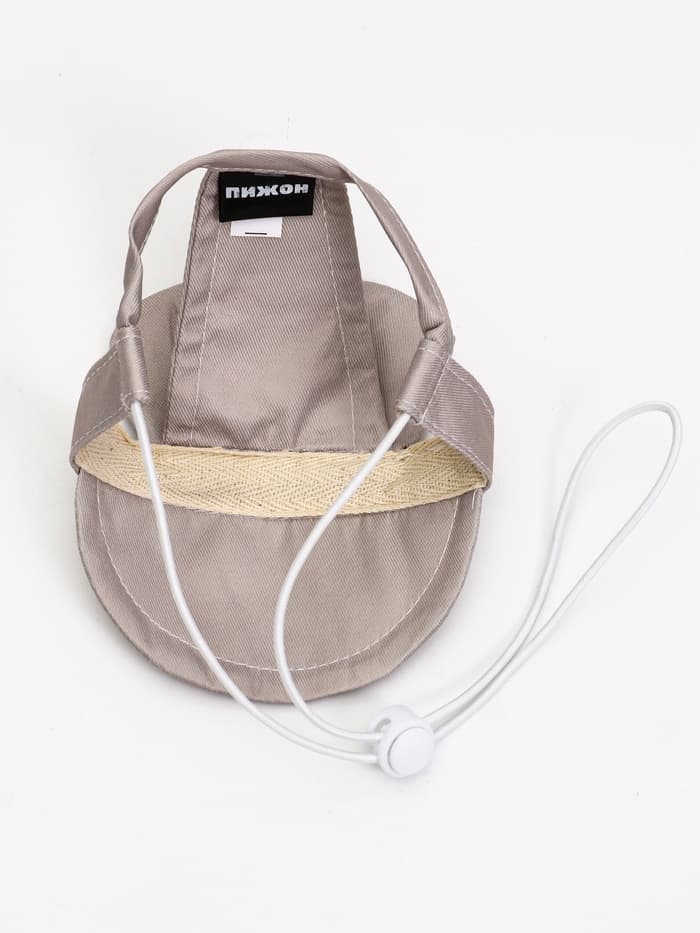 Панама для собак и кошек, размер L, ОГ 44 см, высота 13.5 см, бежевая