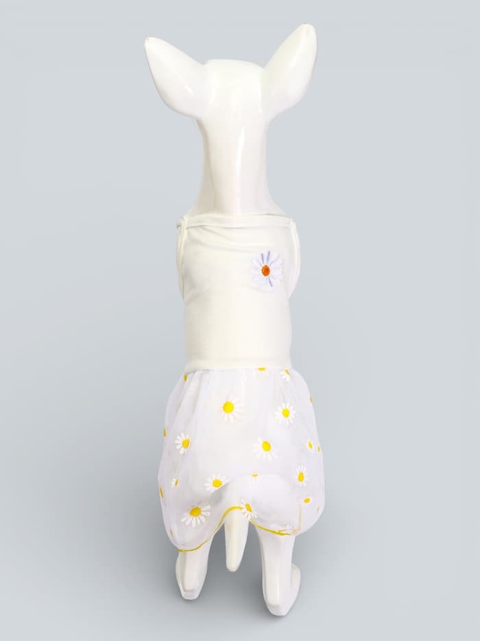 Сарафан для животных «Ромашка», размер S, ДС 20, ОГ 30 см