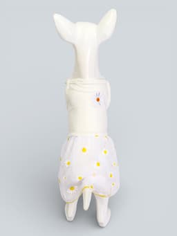 Сарафан для животных «Ромашка», размер L, ДС 35, ОГ 45 см, белый