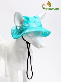 Панама для собак и кошек, размер M, ОГ - 35 см, вес 7-15 кг, бирюзовая
