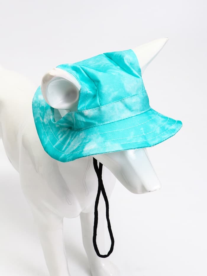 Панама для собак и кошек, размер M, ОГ - 35 см, вес 7-15 кг, бирюзовая