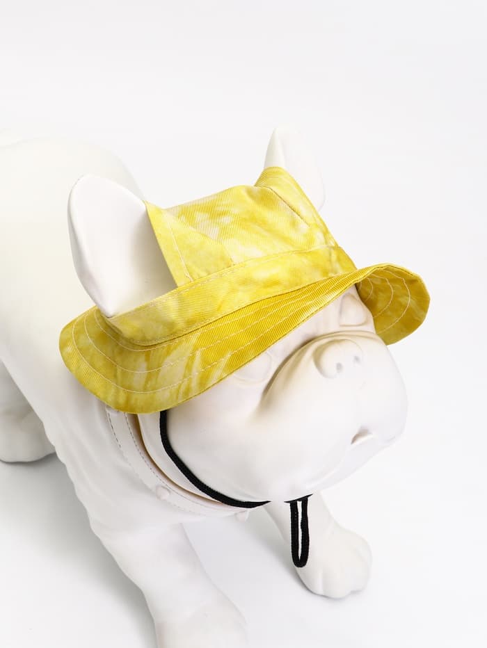 Панама для собак и кошек, размер L, ОГ - 42 см, вес 15-45 кг, жёлтая