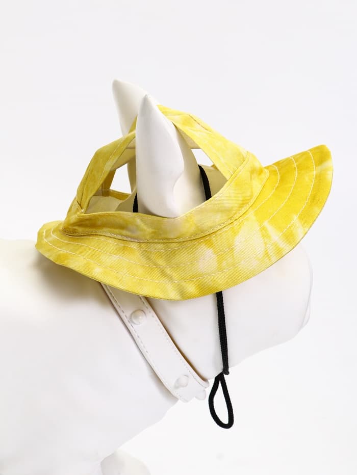 Панама для собак и кошек, размер L, ОГ - 42 см, вес 15-45 кг, жёлтая