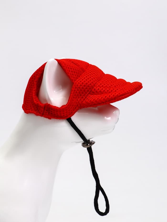 Кепка для животных, размер S, ОГ - 31 см, высота 8.5 см, красная