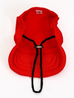 Кепка для животных, размер S, ОГ - 31 см, высота 8.5 см, красная