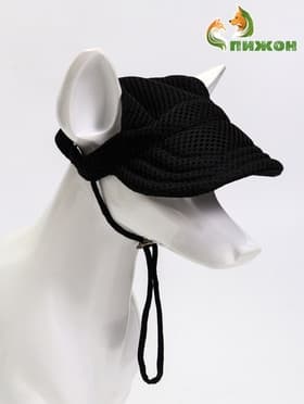 Кепка для собак и кошек, размер M, ОГ - 34 см, высота 11 см, чёрная