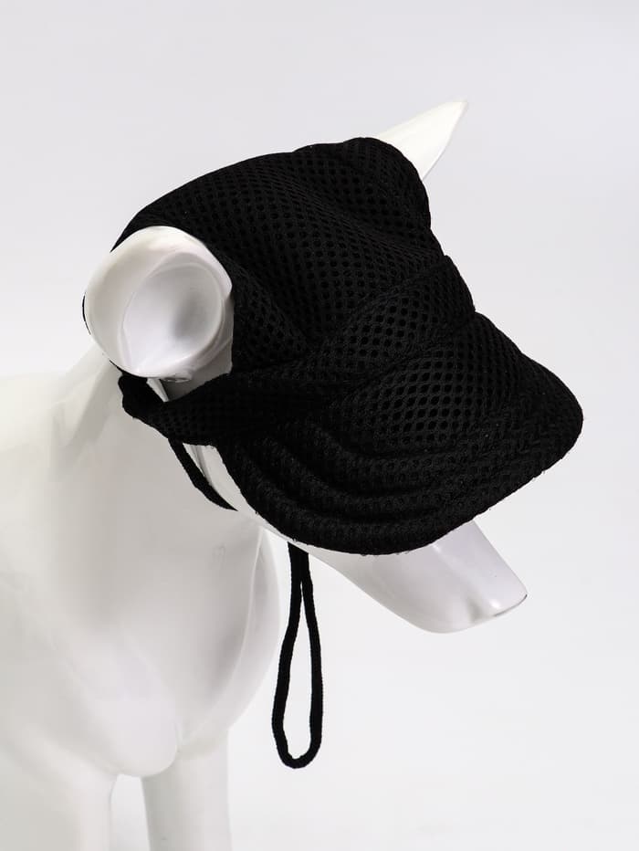 Кепка для собак и кошек, размер M, ОГ - 34 см, высота 11 см, чёрная