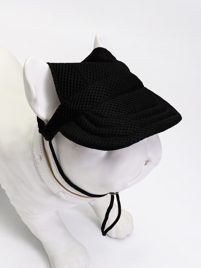 Кепка для собак и кошек, размер L, ОГ - 44 см, высота 13.5 см, чёрная