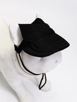 Кепка для собак и кошек, размер L, ОГ - 44 см, высота 13.5 см, чёрная