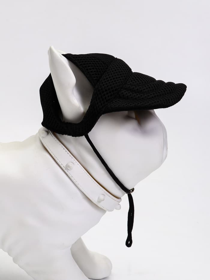 Кепка для собак и кошек, размер L, ОГ - 44 см, высота 13.5 см, чёрная