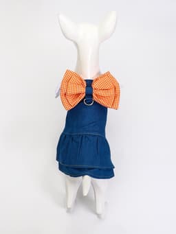 Платье для животных «Стиль», размер L, ДС 35, ОГ 45 см, под джинсу, синий