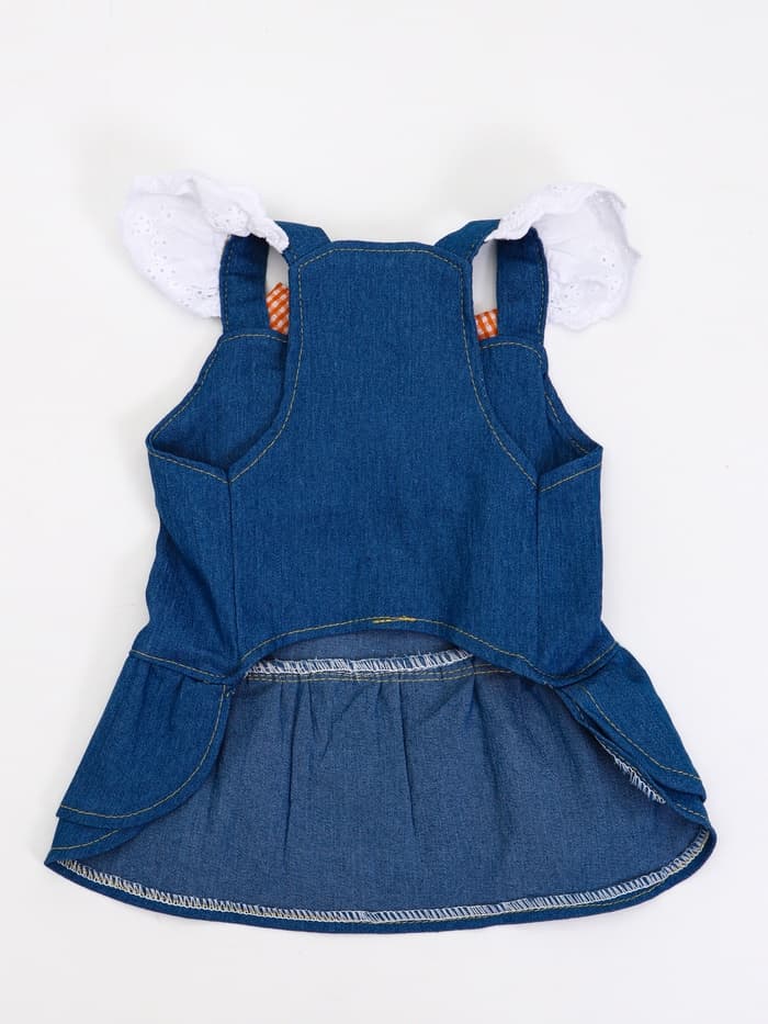 Платье для животных «Стиль», размер L, ДС 35, ОГ 45 см, под джинсу, синий