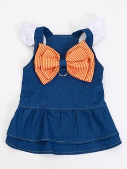 Платье для животных «Стиль», размер L, ДС 35, ОГ 45 см, под джинсу, синий