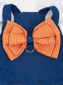 Платье для животных «Стиль», размер L, ДС 35, ОГ 45 см, под джинсу, синий