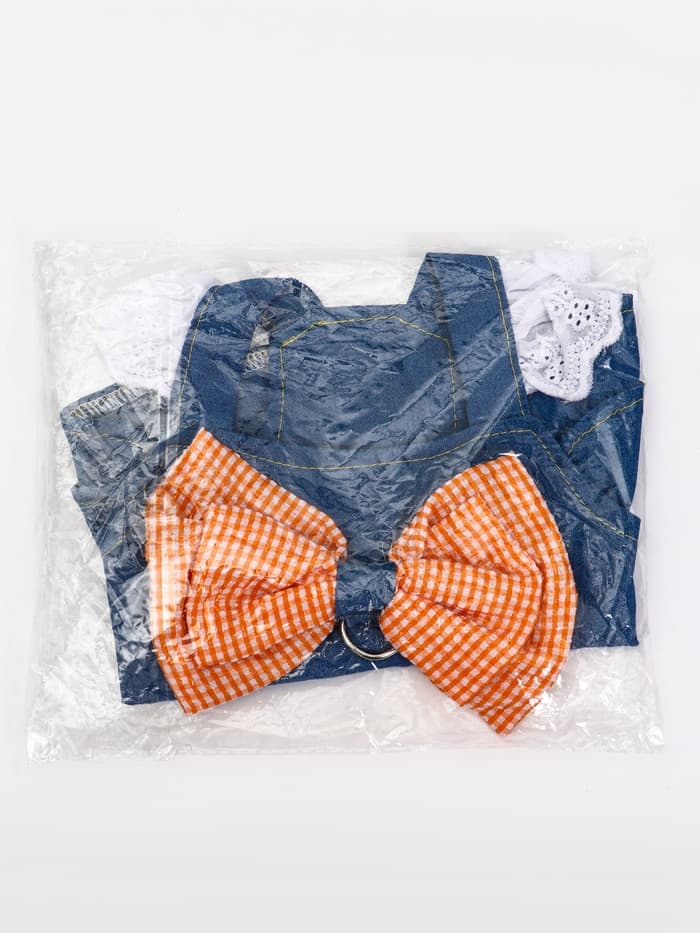 Платье для животных «Стиль», размер L, ДС 35, ОГ 45 см, под джинсу, синий