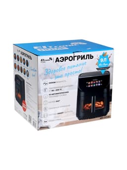 Аэрогриль ELTRONIC 777-01, 9 л, 2200 Вт, 10 программ, 80-200°C, таймер до 60 мин, чёрный