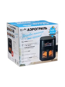 Аэрогриль ELTRONIC 777-02, 6.3 л, 1600 Вт, 10 программ, 80-200°C, таймер до 60 мин, чёрный