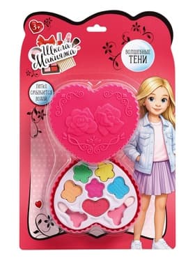 Набор косметики для девочки «Сердечко» тени 6 цветов + 2 аппликатора