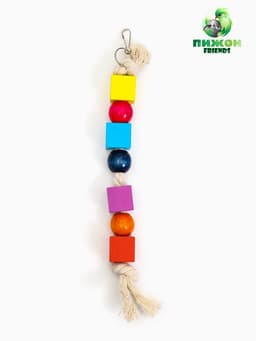 Игрушка для птиц «Кубики», 25×3 см, цвет МИКС