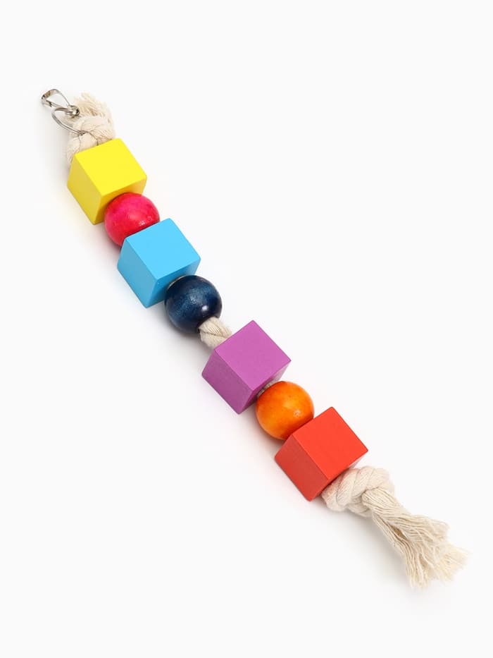 Игрушка для птиц «Кубики», 25×3 см, цвет МИКС