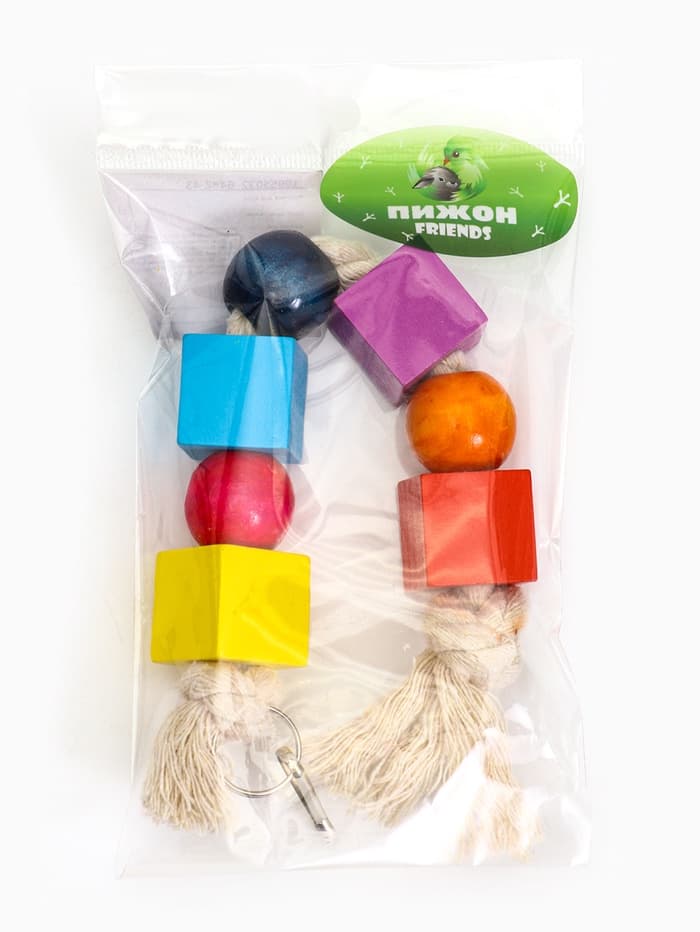 Игрушка для птиц «Кубики», 25×3 см, цвет МИКС