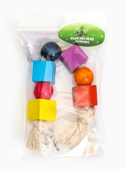 Игрушка для птиц «Кубики», 25×3 см, цвет МИКС