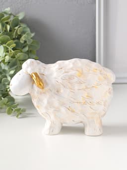 Фигурка полистоун «Бараш», белый с золотом, 8×17.5×12.5 см
