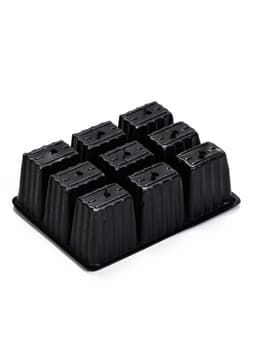 Кассета для рассады, 18×13.5×5.5 см, 9 ячеек, ячейка 100 мл, пластиковая, чёрная, набор 20 шт.