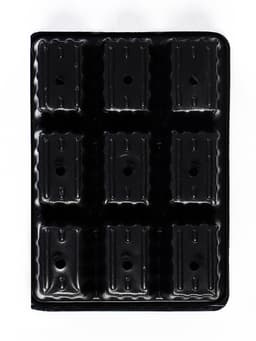 Кассета для рассады, 18×13.5×5.5 см, 9 ячеек, ячейка 100 мл, пластиковая, чёрная, набор 20 шт.