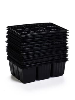Кассета для рассады, 18×13.5×5.5 см, 9 ячеек, ячейка 100 мл, пластиковая, чёрная, набор 20 шт.