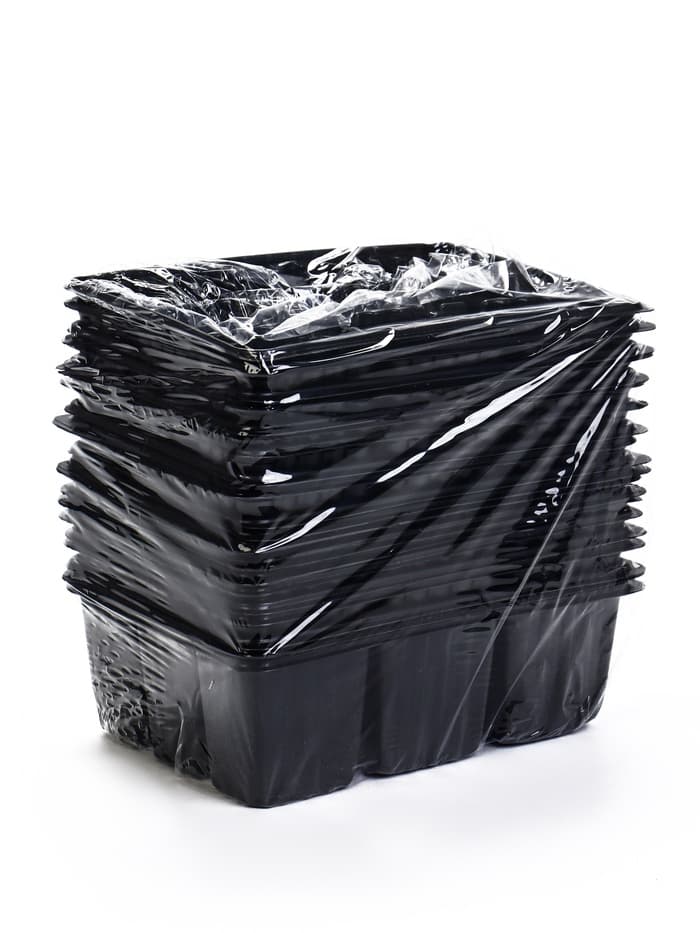 Кассета для рассады, 18×13.5×5.5 см, 9 ячеек, ячейка 100 мл, пластиковая, чёрная, набор 20 шт.