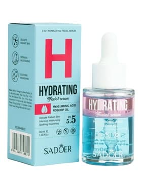 Увлажняющая сыворотка для лица Sadoer с гиалуроновой кислотой, экстракт шиповника, 30 мл