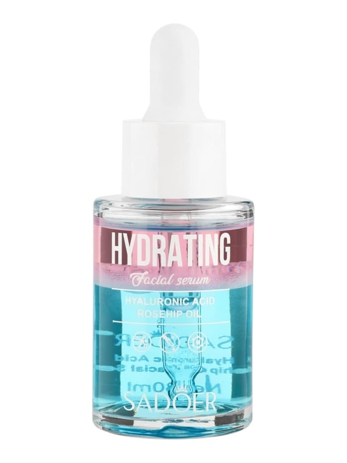 Увлажняющая сыворотка для лица Sadoer с гиалуроновой кислотой, экстракт шиповника, 30 мл