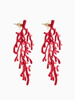 Серьги «Кораллы», красные в золоте
