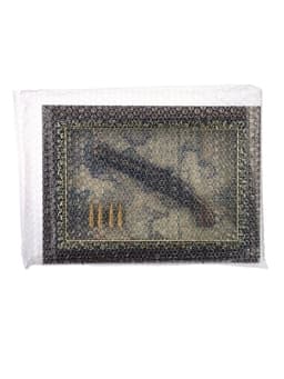 Панно настенное в раме с макетом оружия сувенирного «Карта. Револьвер и 4 пули», 26×36×5 см