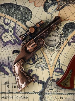 Панно настенное в раме с макетом оружия сувенирного «Карта. Револьверы и 4 пули», 35×43×4.5 см