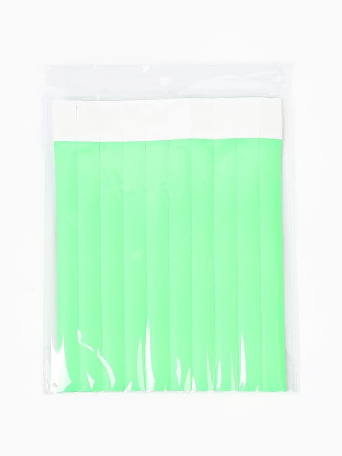 Браслеты бумажные зелёные, 24.5 см × 2 см, 100 шт.