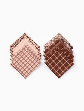 Платки носовые мужские «Этель», 30×30 см, набор 12 шт., 100% хлопок, коричневые, рисунок МИКС