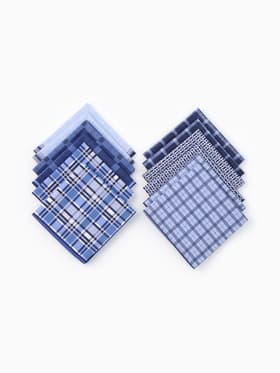 Платки носовые мужские «Этель», 30×30 см, набор 12 шт., 100% хлопок, синие, рисунок МИКС