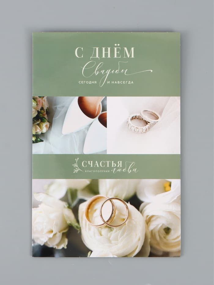 Открытка поздравительная с карманом для денег «Свадьба», 19 х 29 см